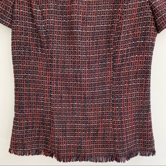 Stitch Fix 41 Hawthorn Karius tweed navy blue Ponte knit top size medium - Picture 4 of 8